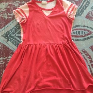 Casual red dress 100% cotton